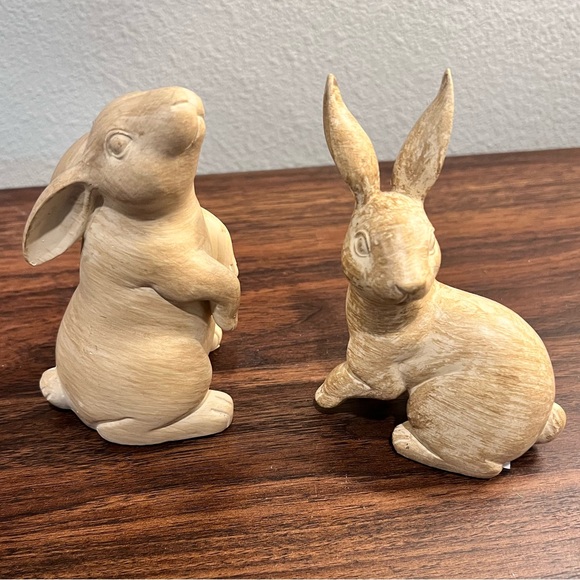Target | Accents | Target Faux Wood Neutral Resin Bunny Set | Poshmark